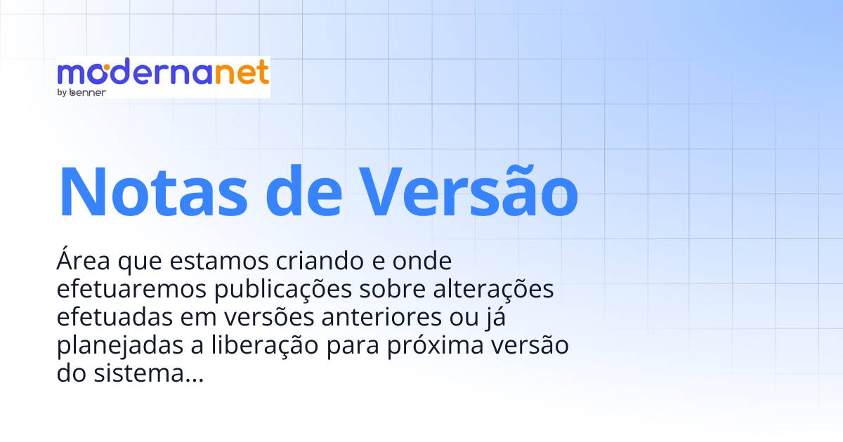 Notas de Versão | ModernaNet